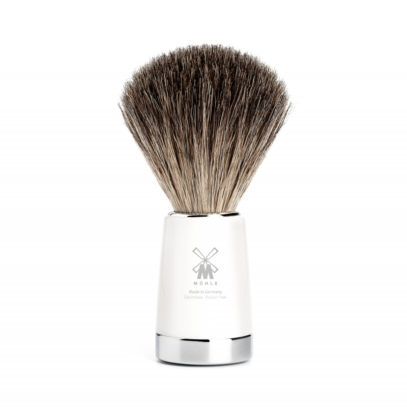 Muehle - Liscio - Blaireau Pure Badger - Résine Blanche - 21mm