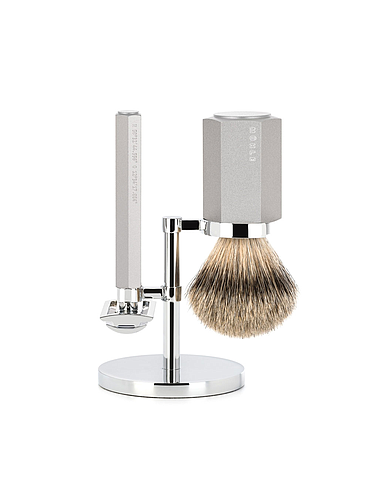 Muehle - Hexagon - Shaving Set Pure - Silvertip