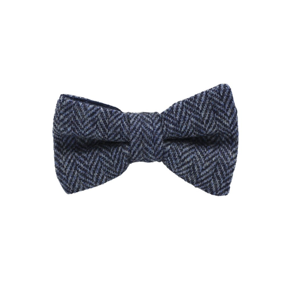 Jaggs - Vlinderdas Tweed "Dundee" - Chevron bleu