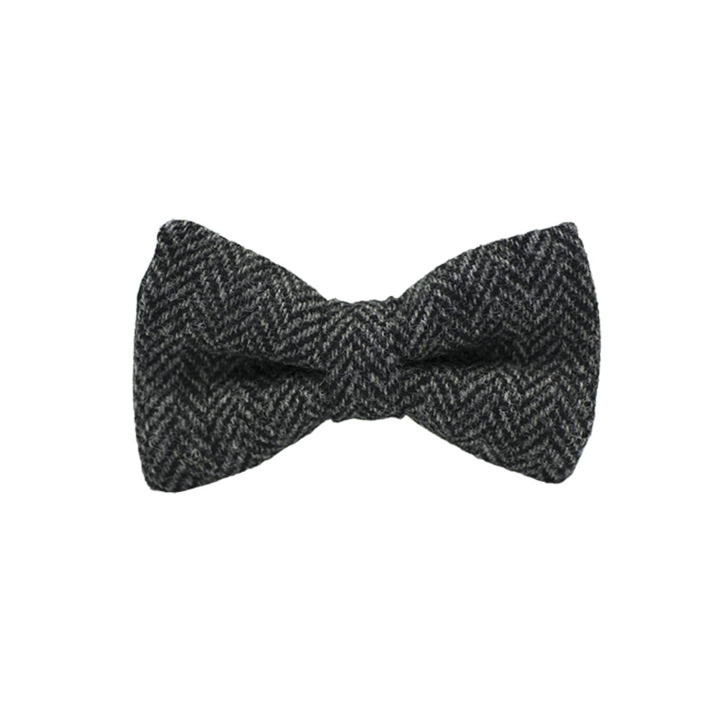 Jaggs - Nœud papillon Tweed "Dundee" - Chevron gris foncé