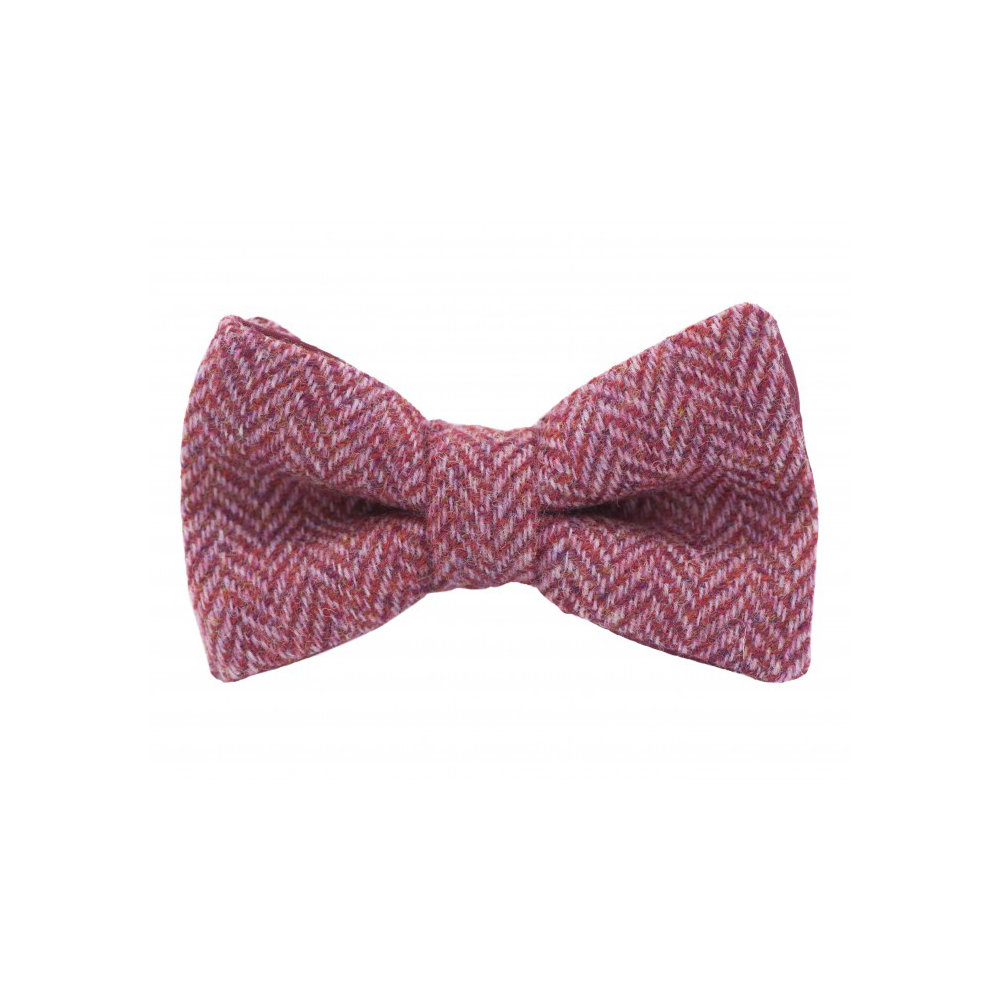 Jaggs - Bow tie Tweed "Dundee" - Chevron rose framboise