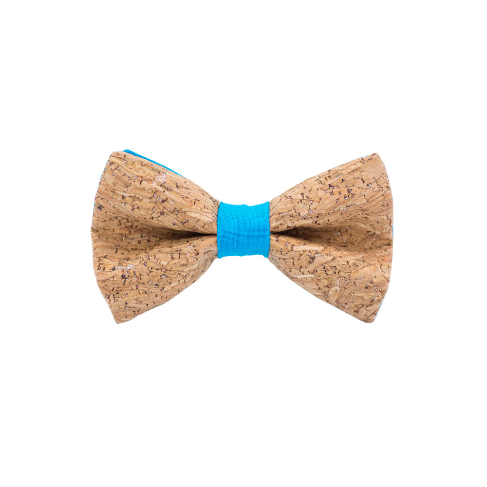 Jaggs - Nœud papillon liège "Merlot" - Bague Turquoise