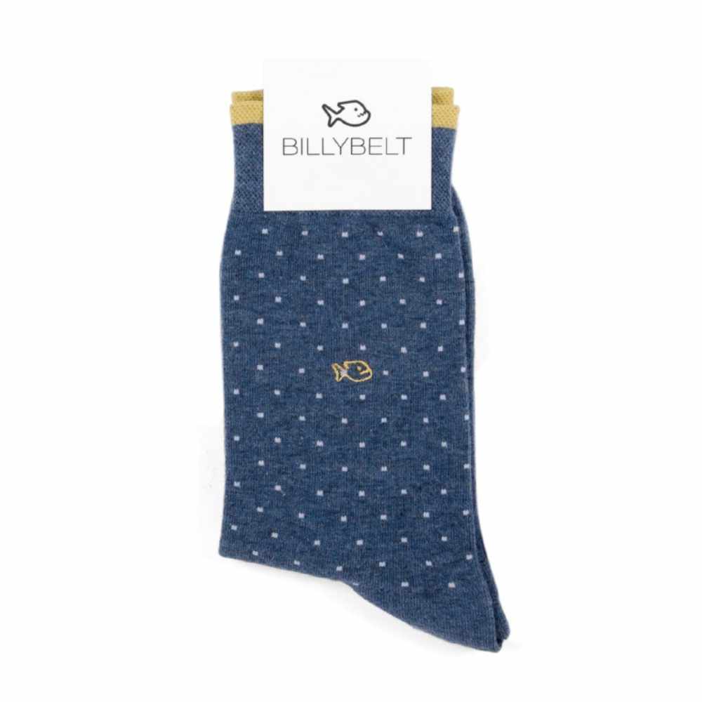 BillyBelt - Combed cotton socks - Mottled Blue