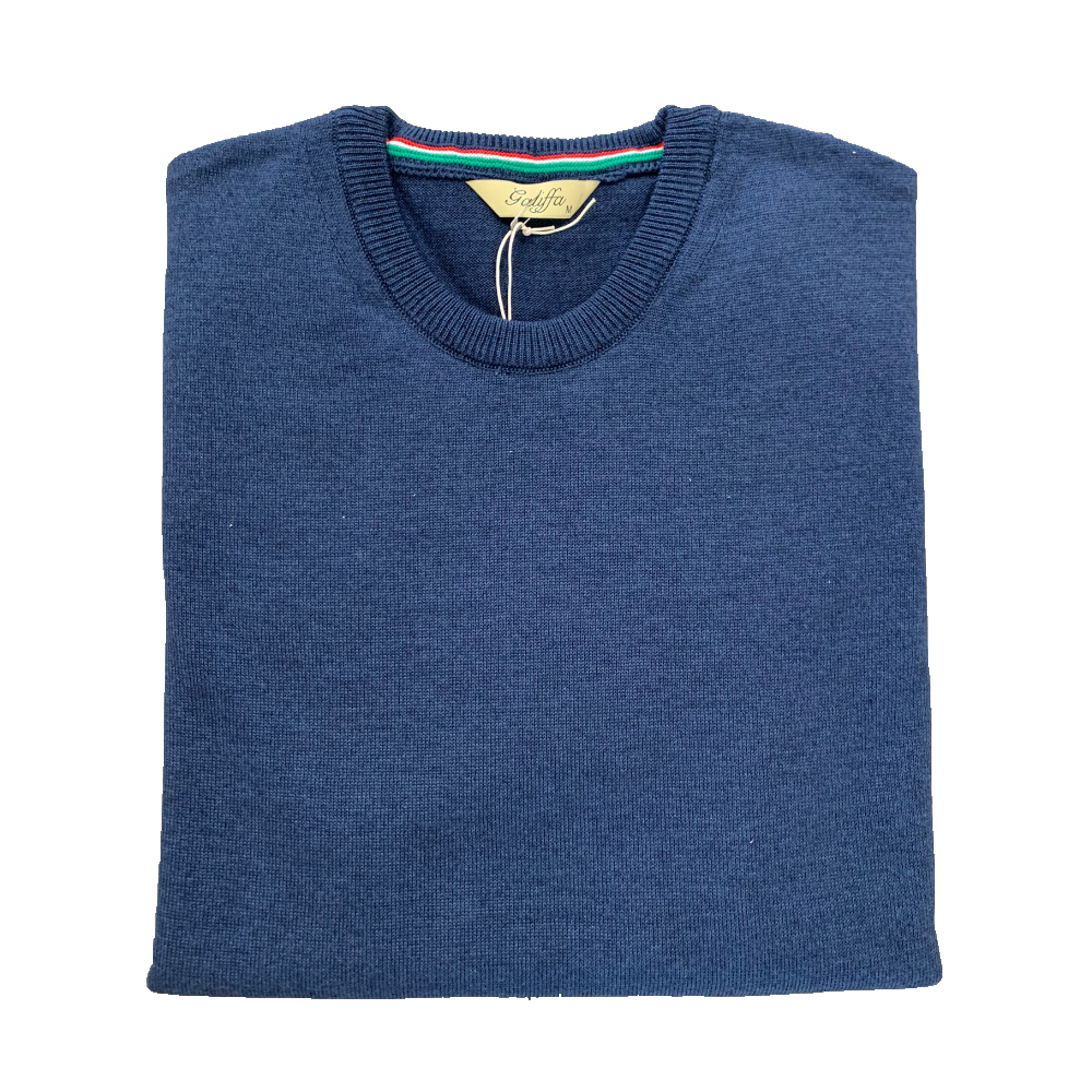 Galiffa - Navy Blue Pullover - Round collar - 3XL