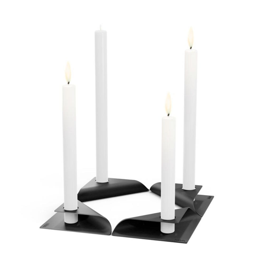Hofats - SQUARE CANDLE black (4 stuk)