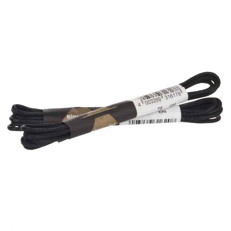 RingPoint - Fine round shoelaces - Black (90cm)